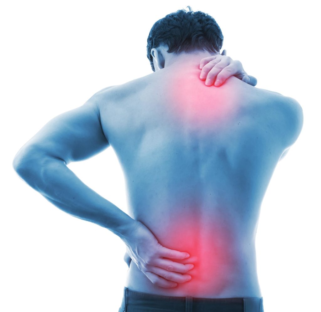 man suffering from back and neck pain